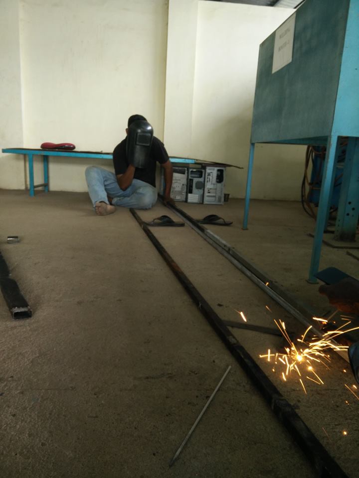Welding ! There is a reason why they teach you welding in First year Engineering . You never know when they come in handy.