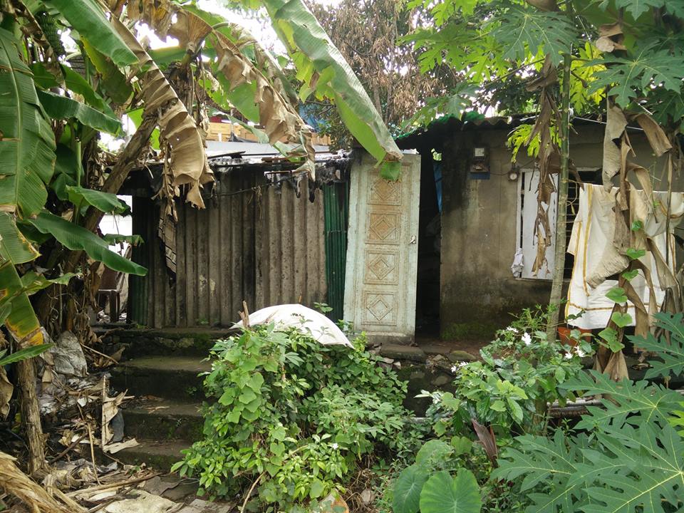 Went to her home the next day which was just behind the campus. This is how her home was when we first went. Something you could barely even call as a home. And to make things worse half of it was burned.Her son lives in the next hut but hardly lets her enter it. Nor takes care of her.