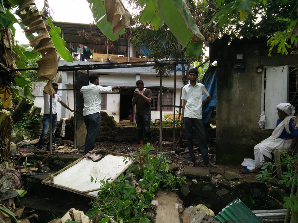 With the hope that we would somehow manage funds to build her a new house, we tore down the house completely.